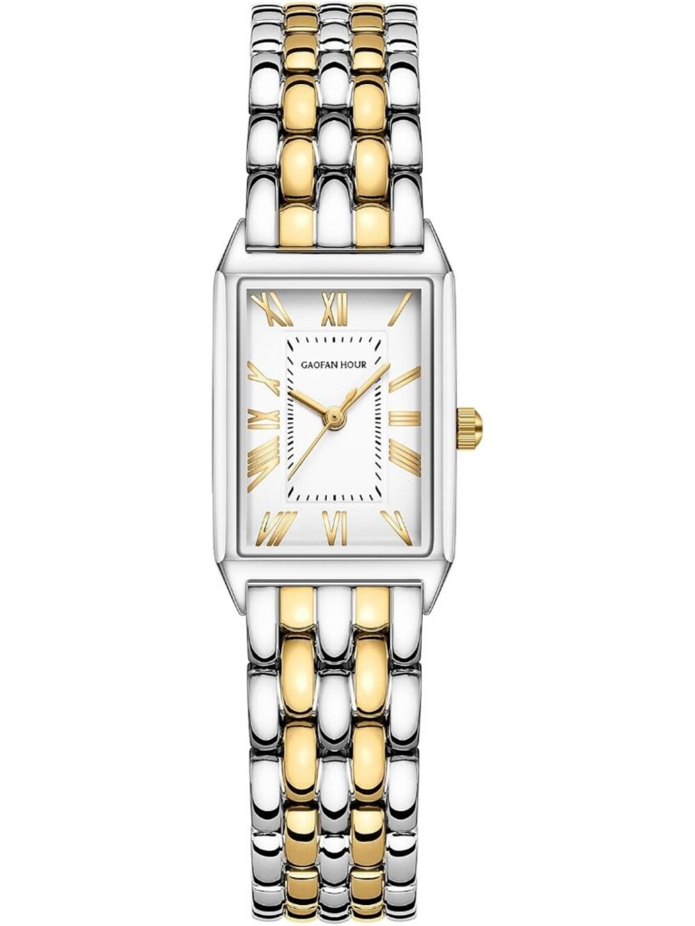 Women's Silver Gold Vintage Rectangular Case Stainless Steel Band Wrist Watches - Picture 1 of 6